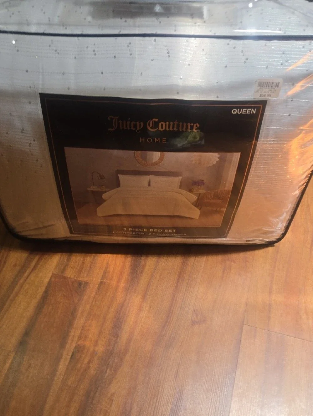 Juicy Couture White Quilted Comforter Set - Queen New  Sequins